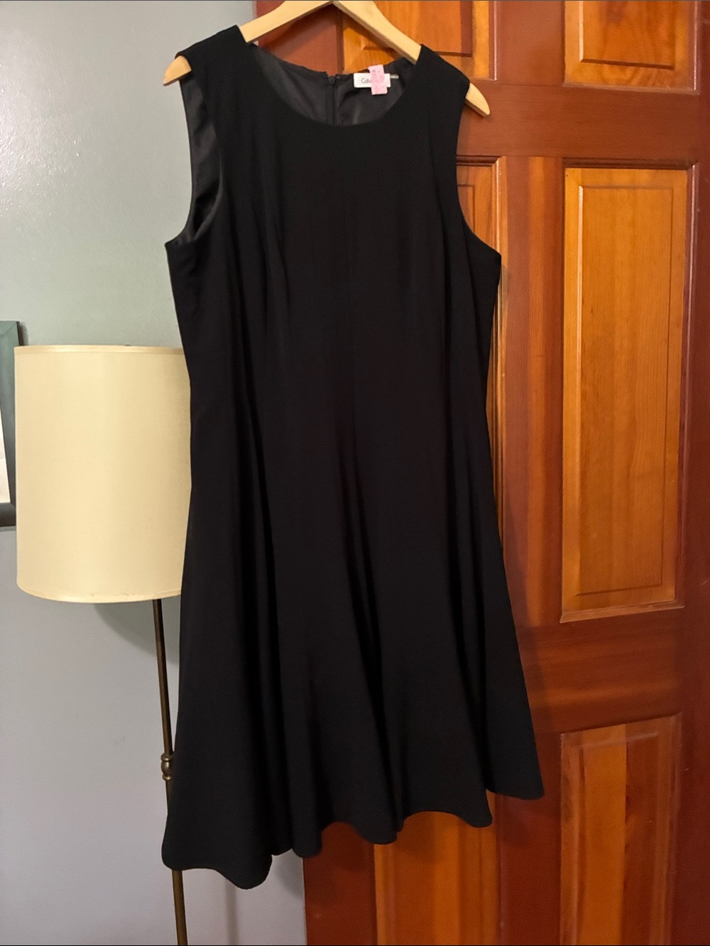 Calvin Klein Black Sleeveless Midi Fit-and-Flare Dress
